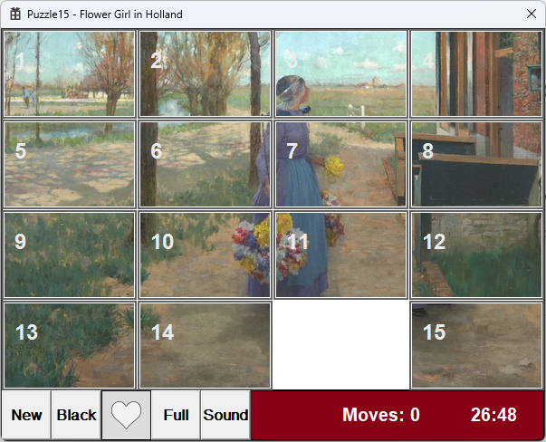 Jeu de Taquin Art Edition Game Screenshot